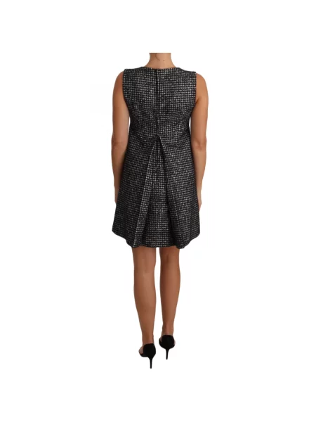 Sukienka mini Dolce And Gabbana w pepitkę dzwony szara