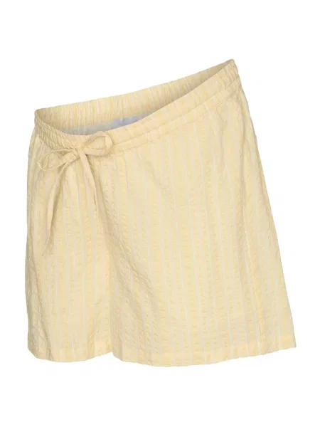 MAMALICIOUS Hlače MLFRIKKA svetlo rumena bela