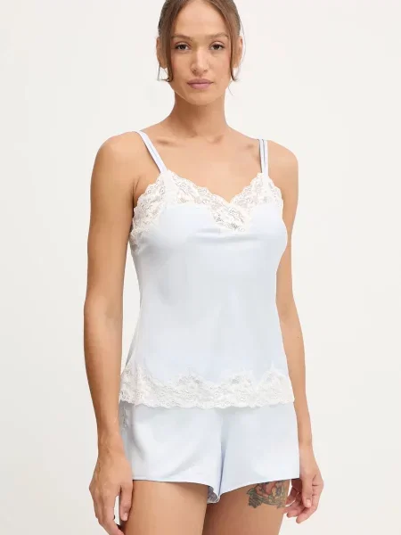 Пижама Lauren Ralph Lauren дамска от сатен черно