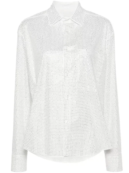 Koszula Giuseppe Di Morabito z kryształkami popelinowa biała
