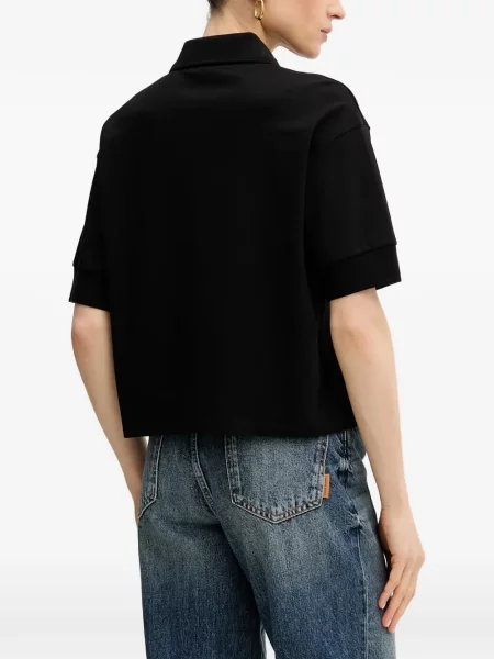 Къс поло тениска Armani Exchange бродирана черно