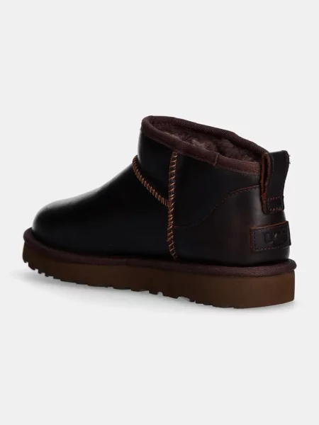 Шкіряні чоботи UGG Classic Ultra Mini Lthr Regen коричневий