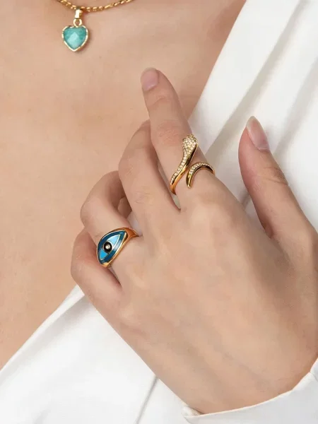 Didelis žiedas Nialaya Jewelry auksinė