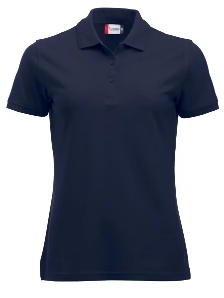 Clique Polo Manhattan dark navy — pasy jacquard niebieska