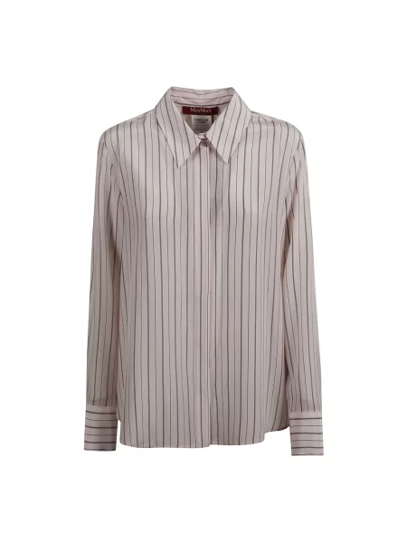 Lniana koszula Max Mara Studio różowa