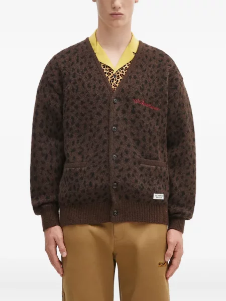 Cardigan Wacko Maria cu imagine cu model leopard maro