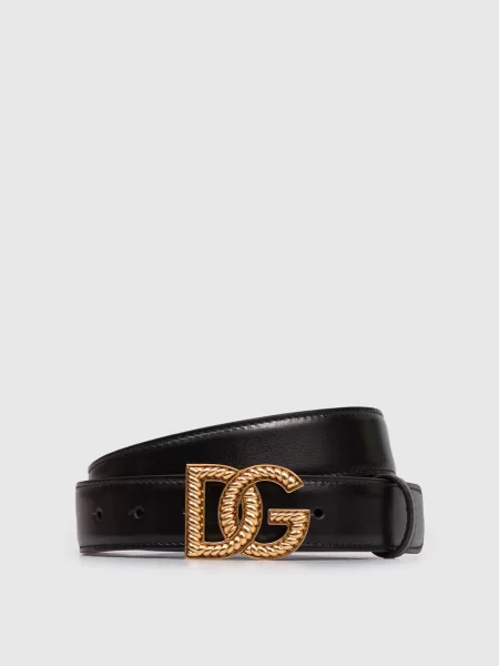 Шкіряний Рlonge Dolce&gabbana чорний