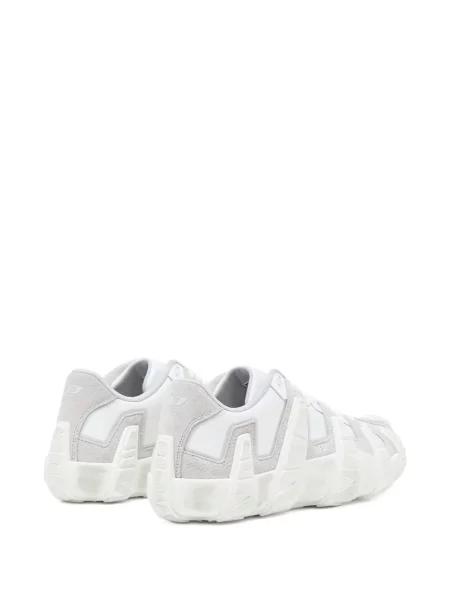 Sneakerși Diesel cu șireturi din dantelă alb