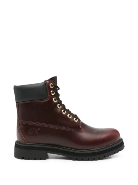 Cizme scurte Timberland cu șireturi din piele maro