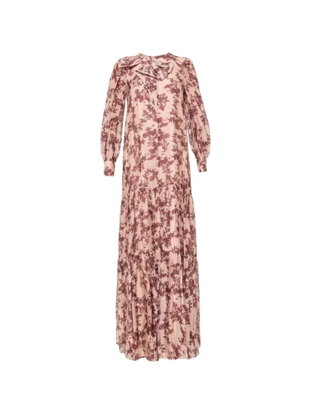 Rochie maxi Nissa de mătase cu model floral