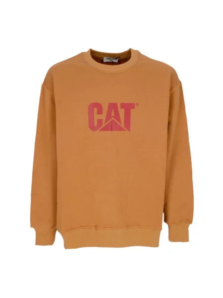 Bluza nierozpinana Cat z logo brązowa