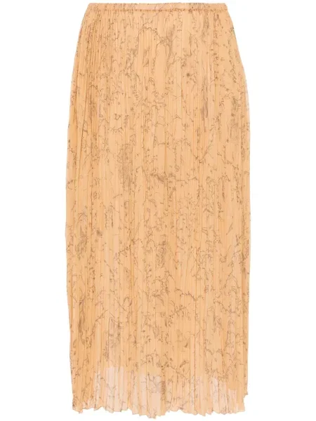Spódnica midi Fabiana Filippi z nadrukiem do kolan żółta