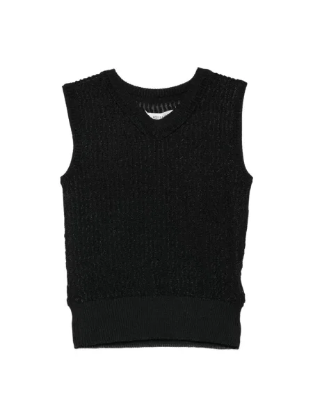 Dzianinowy sweter Maison Margiela bez rękawów czarny