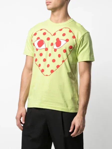Tričko Comme Des Garçons Play s potiskem zelené