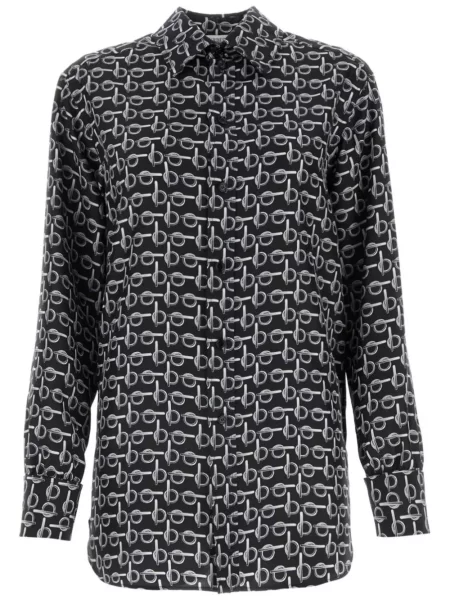 Cămașă Burberry de mătase negru