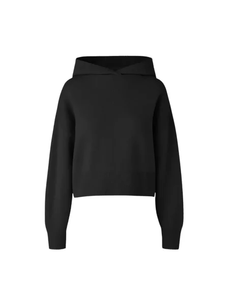 Krótka bluza z kapturem Canada Goose wełniana czarna