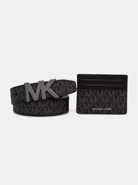 Michael Kors zestaw etui na karty i pasek czarny