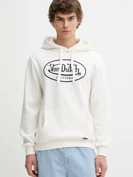 Mikina Von Dutch s kapucí vzorovaná bílá