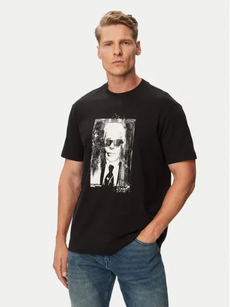 Karl Lagerfeld Jeans Marškinėliai juoda