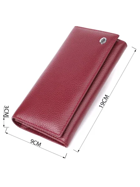 Кожаный кошелек St Leather Accessories бордовый