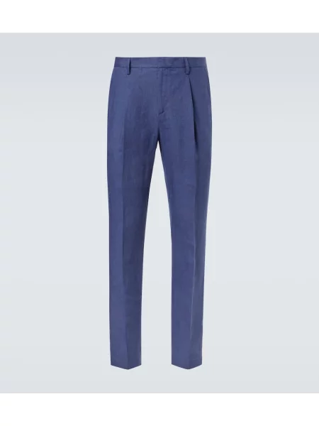 Pantaloni Sunspel de in plisate albastru