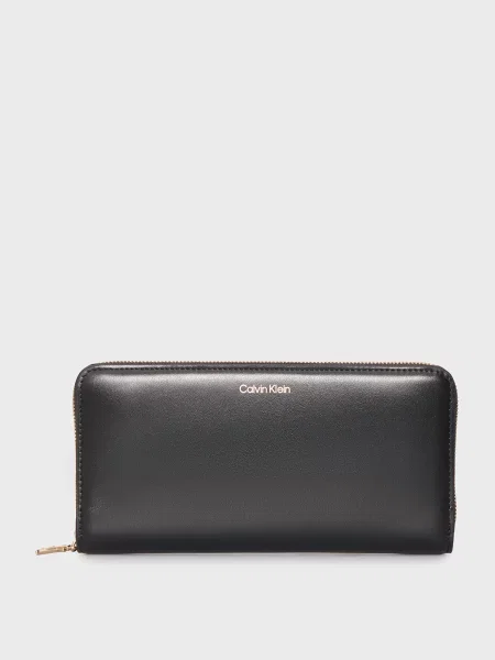 Шкіряний великий гаманець Calvin Klein чорний