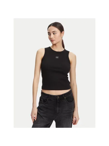Calvin Klein Jeans Τοπ Μαύρο Slim Fit λευκό