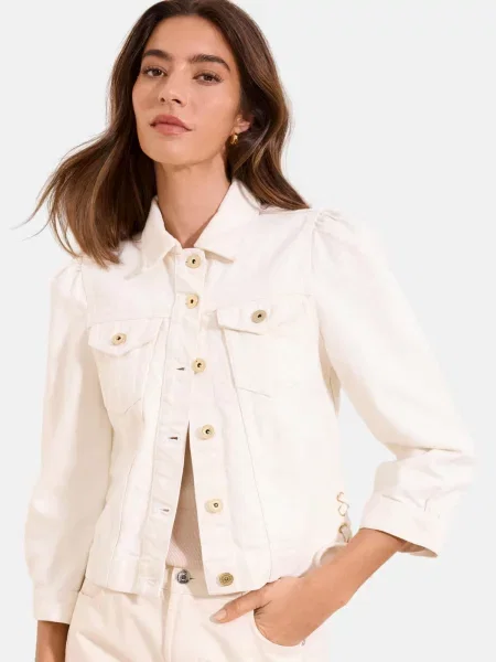 Lipsy Geacă de primăvară-toamnă denim alb