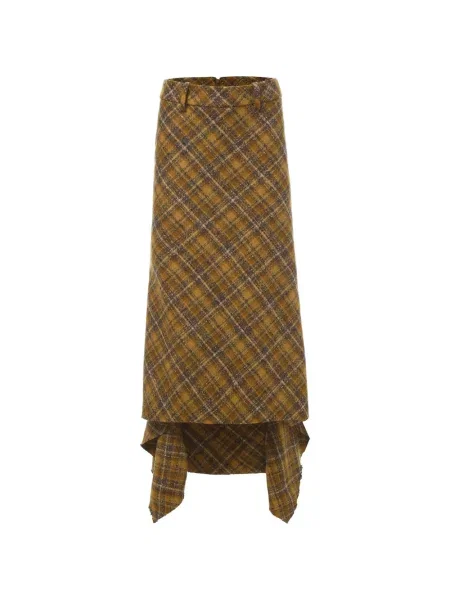 Fustă Monse asimetrică din tweed galben
