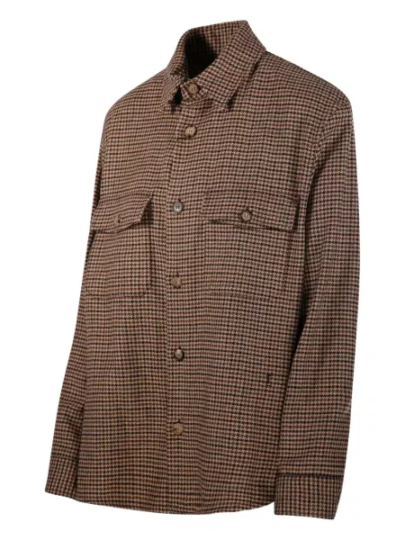 Koszula Saint Laurent w pepitkę brązowa