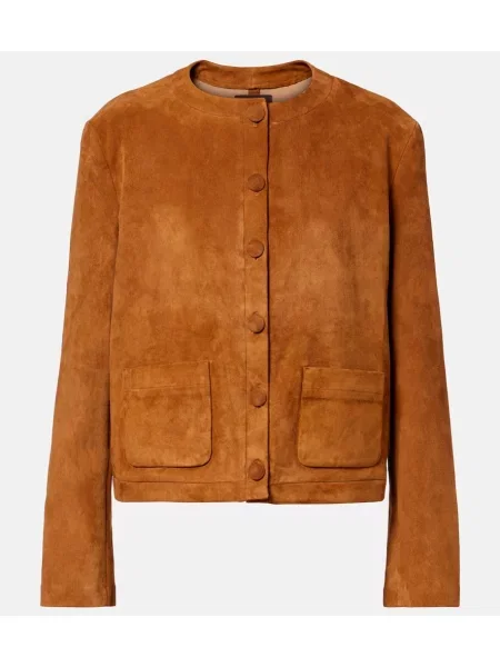 Geacă Stouls din piele de căprioară maro