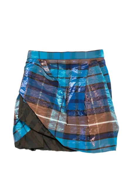 Fusta mini Vivienne Westwood în carouri albastru