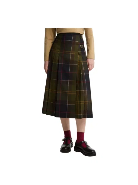 Spódnica midi Barbour wełniana