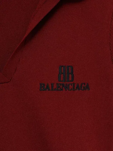 Top Balenciaga cu broderie roșu