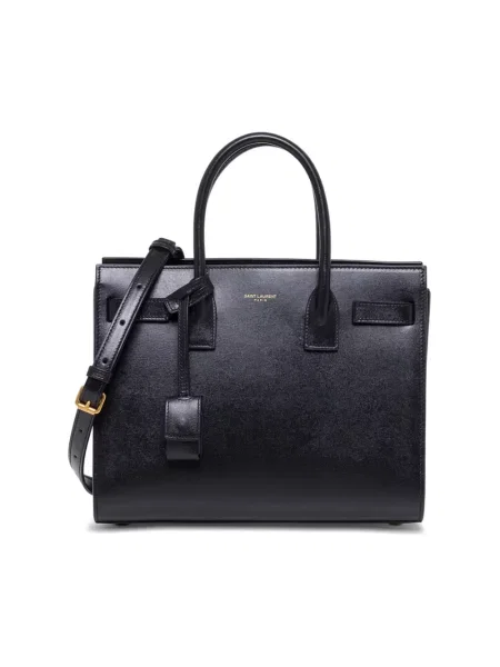 Top Saint Laurent skórzany czarny