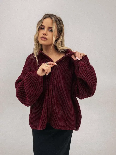 Кардиган Romashka Данді бавовна/акрил бордовий
