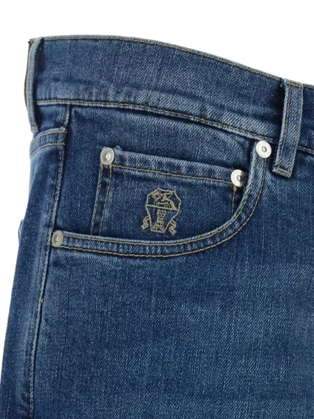 Jeansy straight leg dziecięce Brunello Cucinelli niebieskie