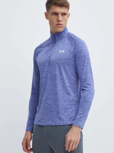 Меланжов суитчър Under Armour с принт синьо