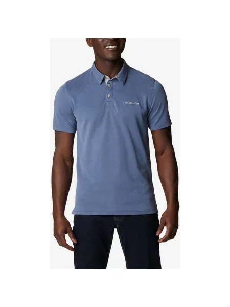 Polo Columbia Nelson Point z krótkim rękawem niebieskawe M szare