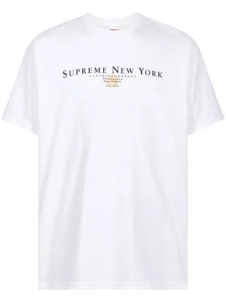 Tricou Supreme cu decolteu în U alb