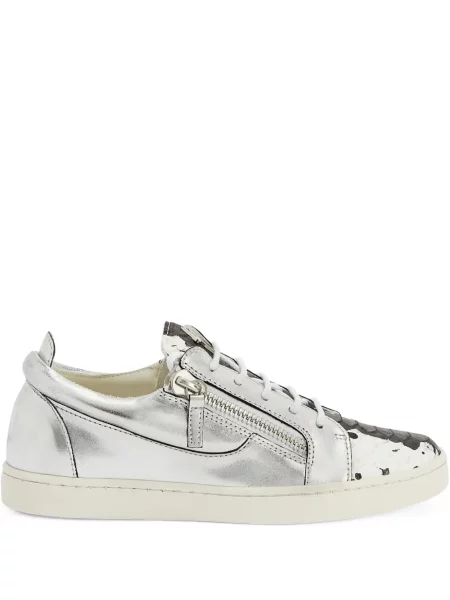 Sneakersy Giuseppe Zanotti skórzane szare