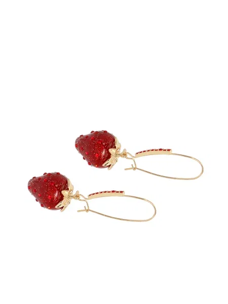 Betsey Johnson Náušnice zlatá / tmavočervená