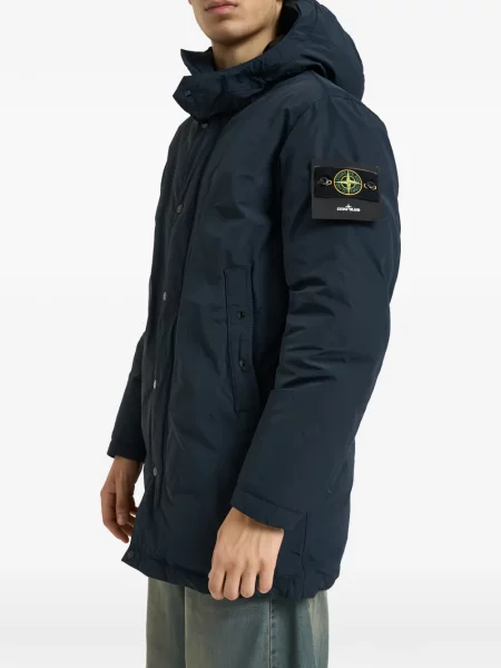 Paltas Stone Island su gobtuvu akmenys mėlyna