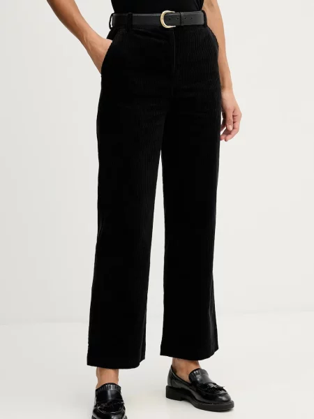 Sisley pantaloni drept high waist negru