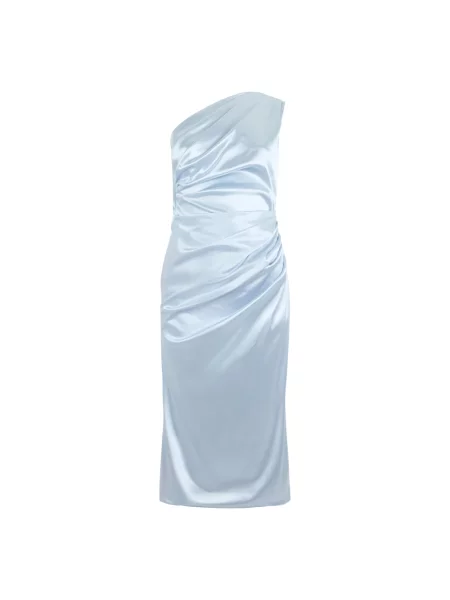 Sukienka midi Dolce And Gabbana na jednym ramieniu niebieska