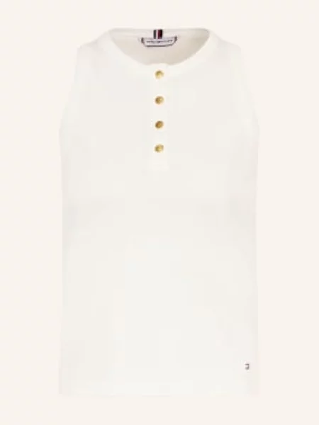 T-shirt o kroju slim fit z czystej bawełny Tommy Hilfiger biała