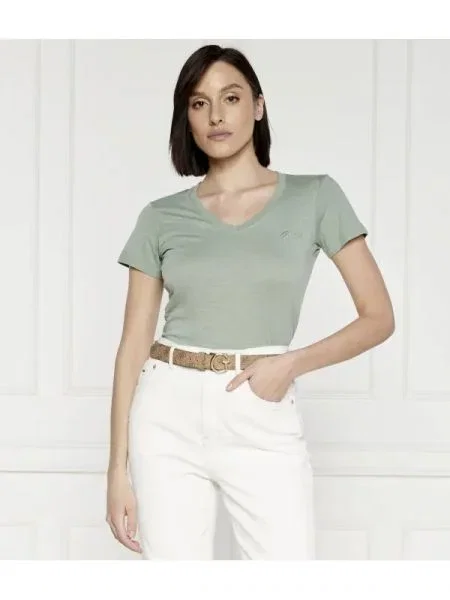 GUESS Tricou SS VN SLUBBY verde