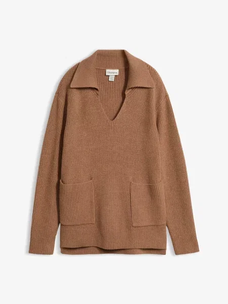 Sweter oversize brązowy
