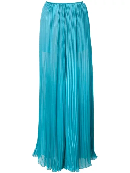 Pantaloni Alberta Ferretti plisate cu picior lat albastru