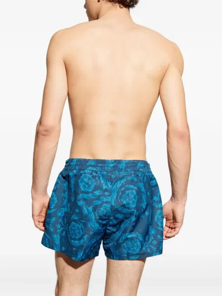 Slip de baie Versace cu model floral albastru